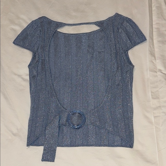 Mango Blue Open-Back Top - Picture 6 of 13
